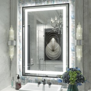 Apmir Super Bright Front & Back LED Lighted Anti-Fog Aluminum Alloy Framed Tempered Glass Bathroom/Vanity Mirror with ETL & 3-Year Warranty - 1 of 4