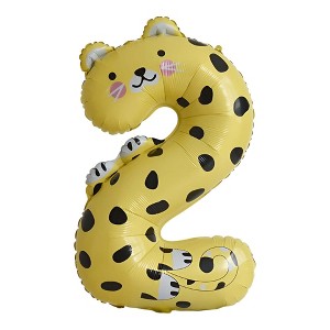 Unique Bargains Number Balloons Animal Print Foil Decoration for Party Birthday - 1 of 4
