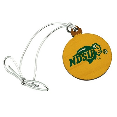 North Dakota State Bison Logo Secondary Mini Small Tiny Wood Christmas Tree Holiday Ornament