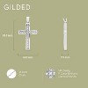 GILDED 1/10 CTTW Lab Grown Diamond Cross Pendant in Sterling Silver, 18 Inch Chain - 4 of 4