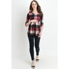 Hello Miz Women's Round Neck 3/4 Sleeve Front Pleat Maternity Top - 4 of 4