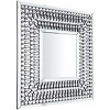 32"x32" Glass Wall Mirror with Crystal Embellishment Silver - Olivia & May: Glam Square Decor - 4 of 4