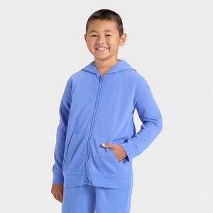 Boys' Full-Zip Relaxed Fit French Terry Hoodie - Cat & Jack™ - 1 of 3