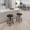 Merrick Lane Counter Stool Contemporary Black Faux Leather Backless Stool with Swivel Seat Height Adjustment and Footrest - 2 of 4