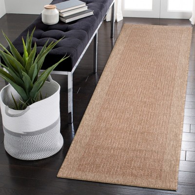 Terracotta Flat Woven Synthetic Indoor/Outdoor Rug, 1'11" x 7'6"