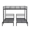 CAVINAS Twin and Twin over Full Bunk Bed Metal Triple Bed Frame with Guardrail and 2 Ladders for Bedroom, Black - 3 of 4