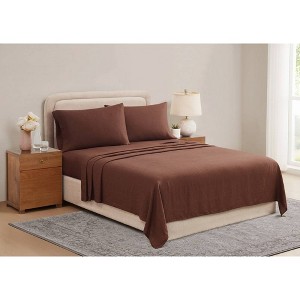 Brooklyn Loom King Flax Linen Sheet Set Brown - 1 of 4