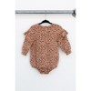 Grayson Threads - Infant Brown Wild About You Long Sleeve Ruffle Sweatshirt Onesie - 3 of 4
