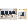 MAYEERTY Luxury Simple Dining Chairs Set of 4 - Black Linen-Cotton, Walnut Metal Legs, Fits Diverse Decor - 4 of 4