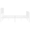 vidaXL Robust Steel Bed Frame with Elegant Design - White Metal Bedstead with Headboard and Footboard - 4 of 4