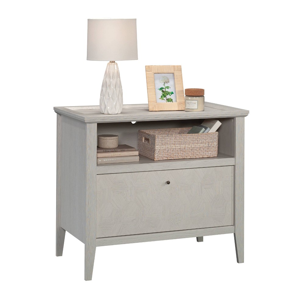 Sauder Larkin Ledge File Cabinet with Drawer Glacier Oak