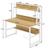 Resenkos Computer Desk, Office Desk, Study Desk,47" Computer Desk, Heavy Duty Writing Desk with Hutch & Bookshelf,Beige - 2 of 3