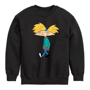 Boys' - Hey Arnold! - Distressed Arnold Graphic Long Sleeve Fleece Sweatshirt - 1 of 4