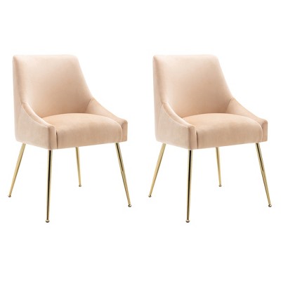 WestinTrends Upholstered Performance Velvet Accent Chair With Metal Leg (Set of 2)