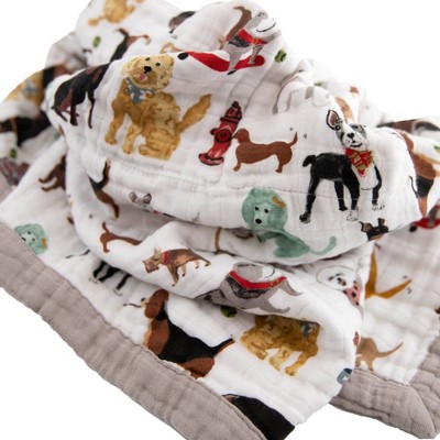 Woof Print Cotton Muslin Baby Quilt Blanket
