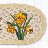 Earth Rugs Bright Floral Stair Mat – 27x8.25 Oval Jute Rug with Hand-Painted Daffodils - 3 of 3