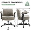 Criss-Cross Flip-Arm Chair on Wheels ¨C Thick Cushion Wide Seat, Swivel Desk for Home/Apartment/Bedroom - 3 of 4