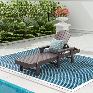 WestinTrends Dylan Adirondack Poly Reclining Chaise Lounge With Arms - 1 of 4