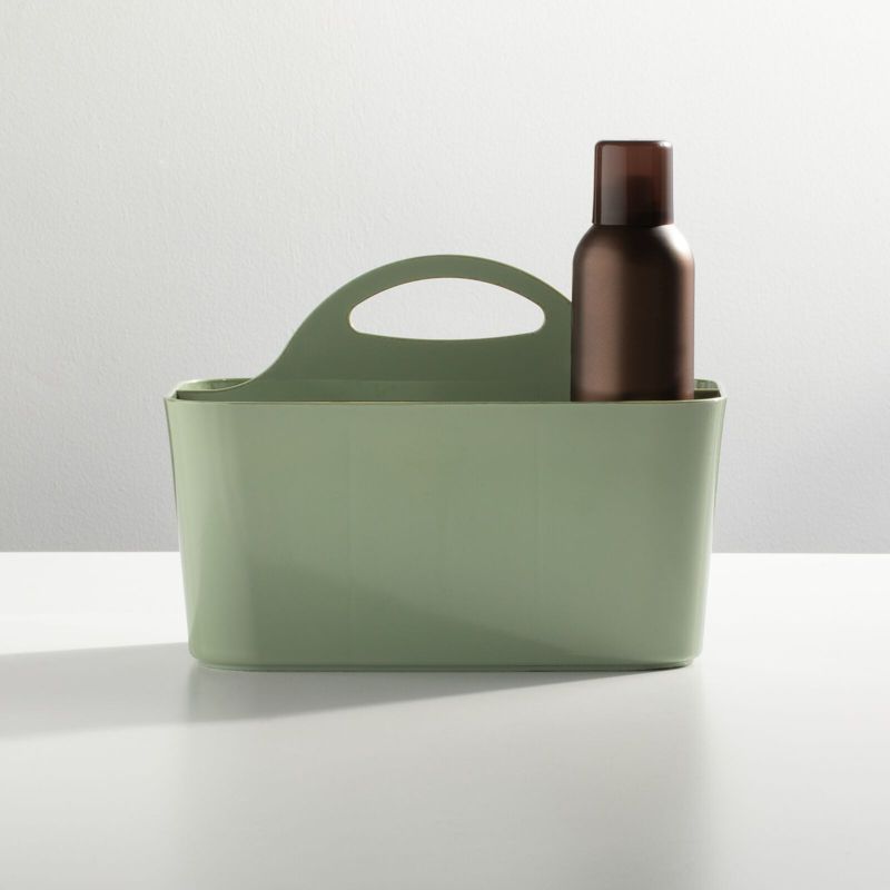 mDesign Plastic Shower Caddy Storage Organizer Basket with Handle, 2 of 7