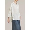 Women's Oversize Round Yoke Button Down Shirt - GRADE & GATHER - 2 of 4
