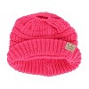 C.C Girl's One Size (2-5) Pony Tail Solid Cable Knit Winter Beanie - 2 of 3
