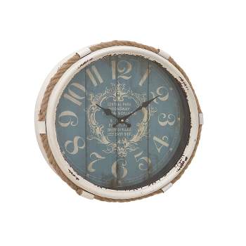Metal Wall Clock with Rope Accents - Olivia & May