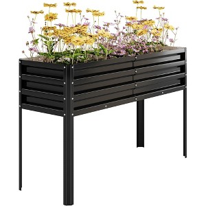 Raised Garden Bed with Watering Reservoir, Tall Elevated Square Planter Box for Vegetables, Herbs - 1 of 4