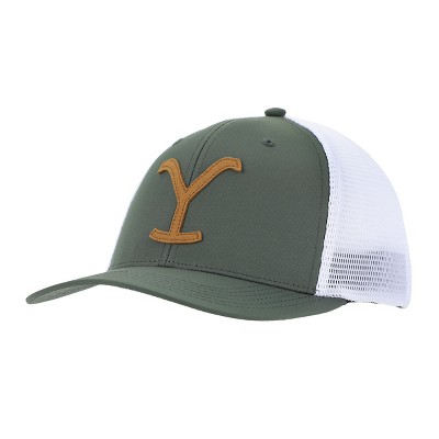 Yellowstone Logo Olive Elite Flex Trucker Hat
