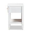 1 Drawer Naomi Wood Bedroom Nightstand White/Gold - Baxton Studio: Glamorous Bedside Table with Gold-Tone Knob & Shelf - 4 of 4