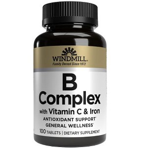 Windmill B-Complex Tablets with Vitamin C and Iron Supplement - 100 Ea - 1 of 2