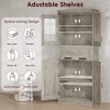67 Inch Tall Bathroom Cabinet with 4 Doors and Flip Glass Drawer, Storage Cabinet with Adjustable Shelves, Freestanding Organizer for Kitchen, Pantry - 4 of 4