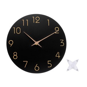 Unique Bargains Decorative Silent Non-Ticking Quartz Round Wall Clock - 1 of 3