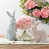 Sullivans 9" & 12" Floral Bunny Figurine Set of 2, Resin - 3 of 3
