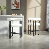 Height Bar Stools Set Of 2,Boasting Curved Wishbone Frame Streamlined Silhouette Armrest Counter Stool with Three Legs-Cuddlewood - 2 of 4