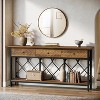 Tribesigns 70.86" Extra Long Console Sofa Table with 3 Drawers, Industrial 2-Tier Narrow Entryway Table for Living Room, Hallway - 2 of 4