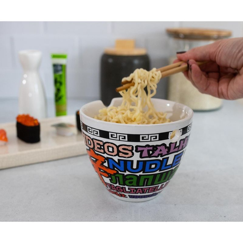Boom Trendz Bowl Bop Noodle Collage Japanese Dinner Set | 16-Ounce Ramen Bowl, Chopsticks, 5 of 7