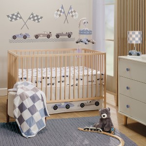 Lambs & Ivy Little Racer 3-Piece Cars/Transportation Baby Crib Bedding Set - 1 of 4
