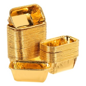 Unique Bargains Greaseproof Single-sided Aluminum Foil Cupcake Liners for Party 50 Pcs - 1 of 4