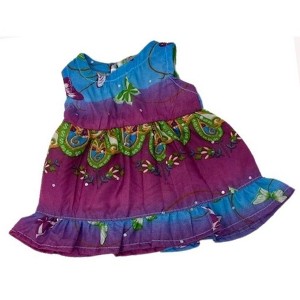 Doll Clothes Superstore Butterflies on Multi Color Print Fits Some Baby Alive And Little Baby Dolls - 1 of 4