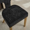 PAGED Dining Chairs Set of 2 Chenille Fabric Kitchen Chairs with Golden Stainless Steel Plating Legs and Copper Nails Around for Living Room - 3 of 4