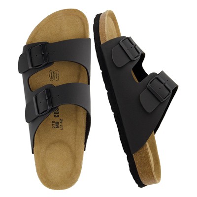 CUSHIONAIRE Men's Lane Cork Footbed Sandal with +Comfort,  Arch Support, Adjustable Straps, Casual Summer Footwear