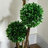 NicBex Artificial Tree Faux Plants 35.5" Artificial 3 Ball Boxwood Topiary Tree with Wood Trunk, Room Decor for Home, Porch - 4 of 4
