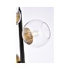 Elegant Lighting Wells 18 inch pendant in black and brass with clear shade - 4 of 4