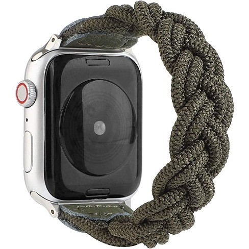 Woven Nylon Loop Band for Apple Watch (42-44MM) - Dark Green 