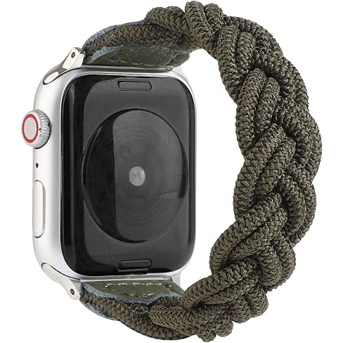 Worryfree Gadgets Braided Nylon Band for Apple Watch 38/40/41mm 42/44/45mm  iwatch Series 8 7 6 SE 5 4 3 2 1 - 38/40/41mm - Army Green