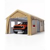 Durable Portable Carport Garage with Canopy Cover,Dual Front & Back Doors,Roll-Up Mesh Windows,Reinforced Frame for Vehicles,Boats and Outdoor Events - 3 of 4