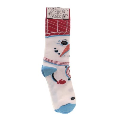 Apparel " Snowman Sock Button Eyes Carrot Nose  -  Socks
