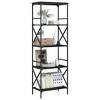 vidaXL Bookcase 5-Tier Black 23.2 in.x13.8 in.x67.3 in. Engineered Wood - 3 of 4