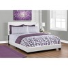 Monarch Specialties Bed Queen Size Platform Bedroom Frame Upholstered Pu Leather Look Wood Legs White Transitional - 2 of 4