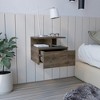 FONTOI Floating Nightstand with Drawer&Open Top Shelves, End Table for Living Room, Bedroom - 2 of 4